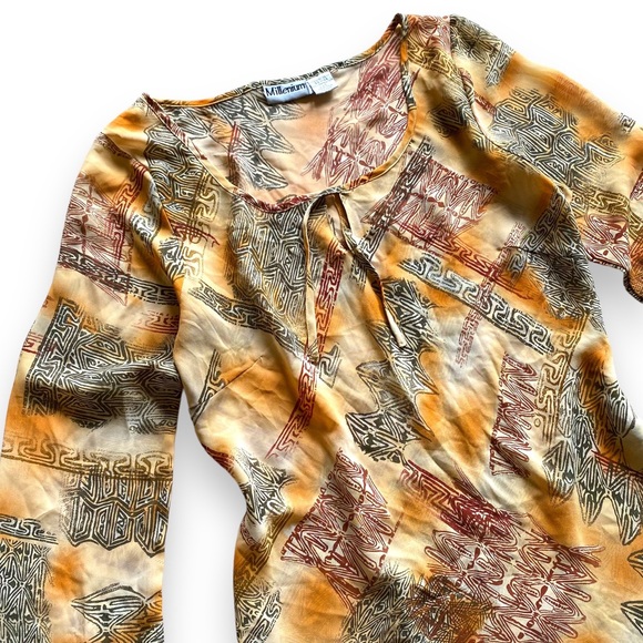 Vintage 90s Y2K Sheer Boho Tunic - Picture 5 of 8